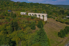 Vue aéreinne de l'aqueduc de Jouy-aux-Arches (Moselle)