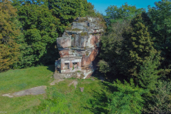 Vue aérienne du château de la Wasenbourg (Niederbronn / Bas-Rhin)